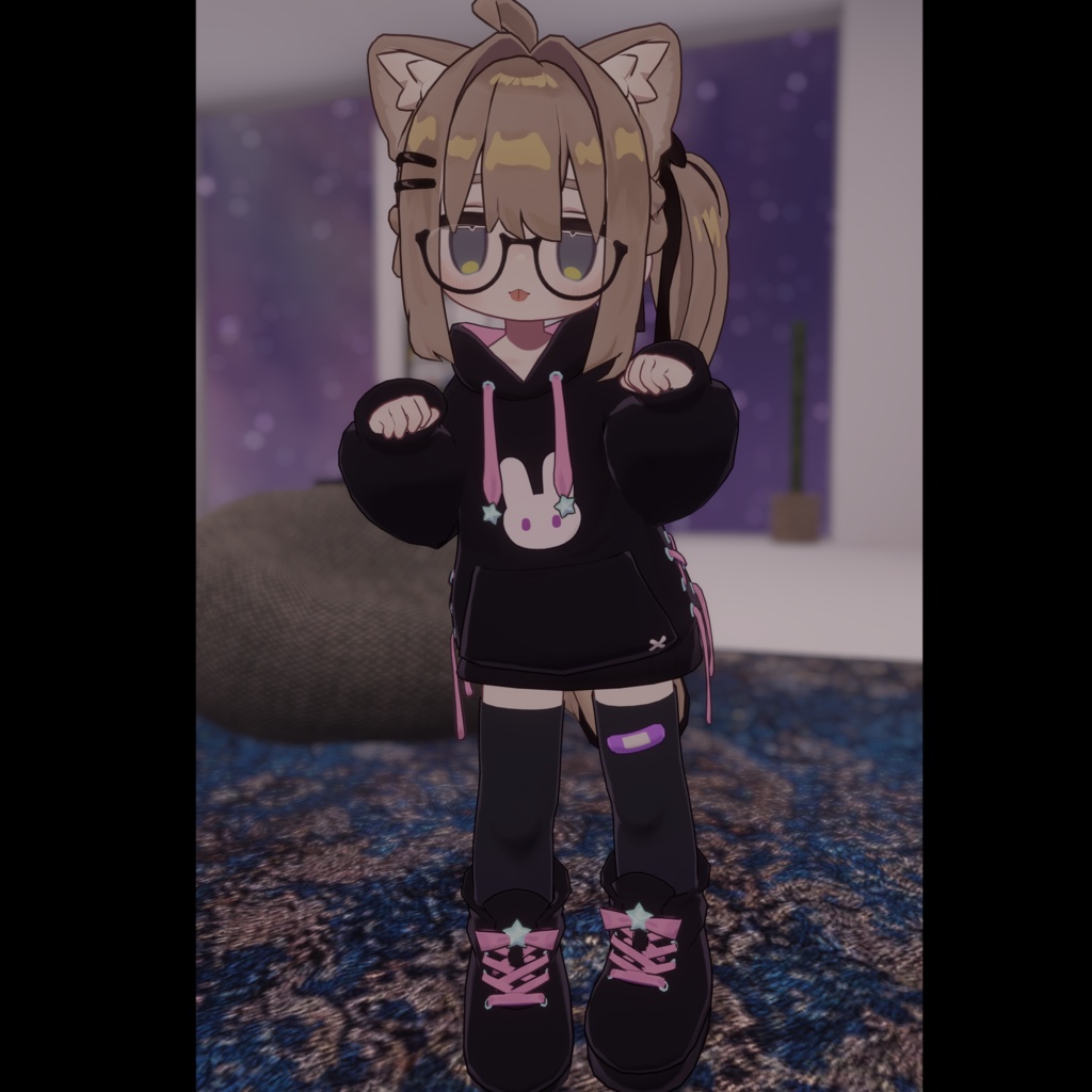 夜うさパーカー【Mamefriends・Usasaki 対応】