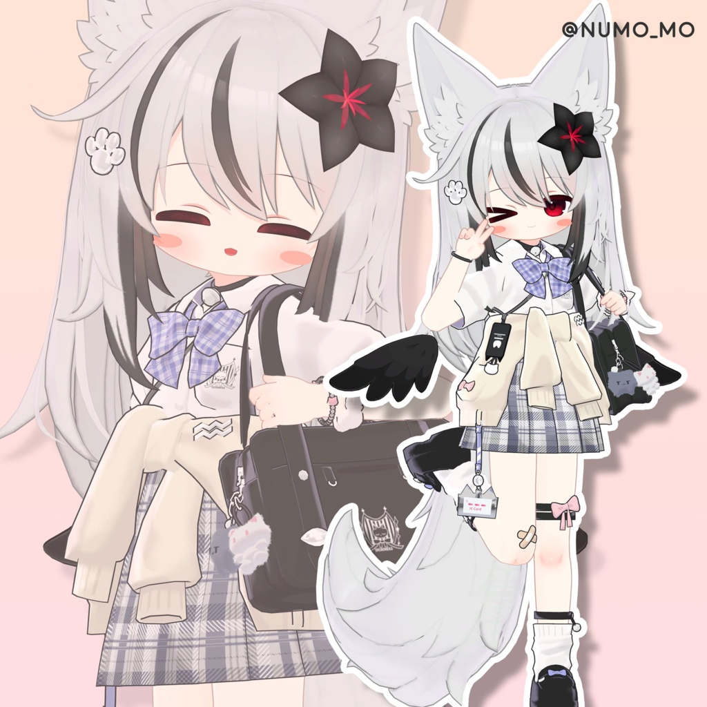🐱しろねこJK制服 + Eye Texture セット [HikaRyumii・Mamefriends・Nemesis 対応] 缩略图 10