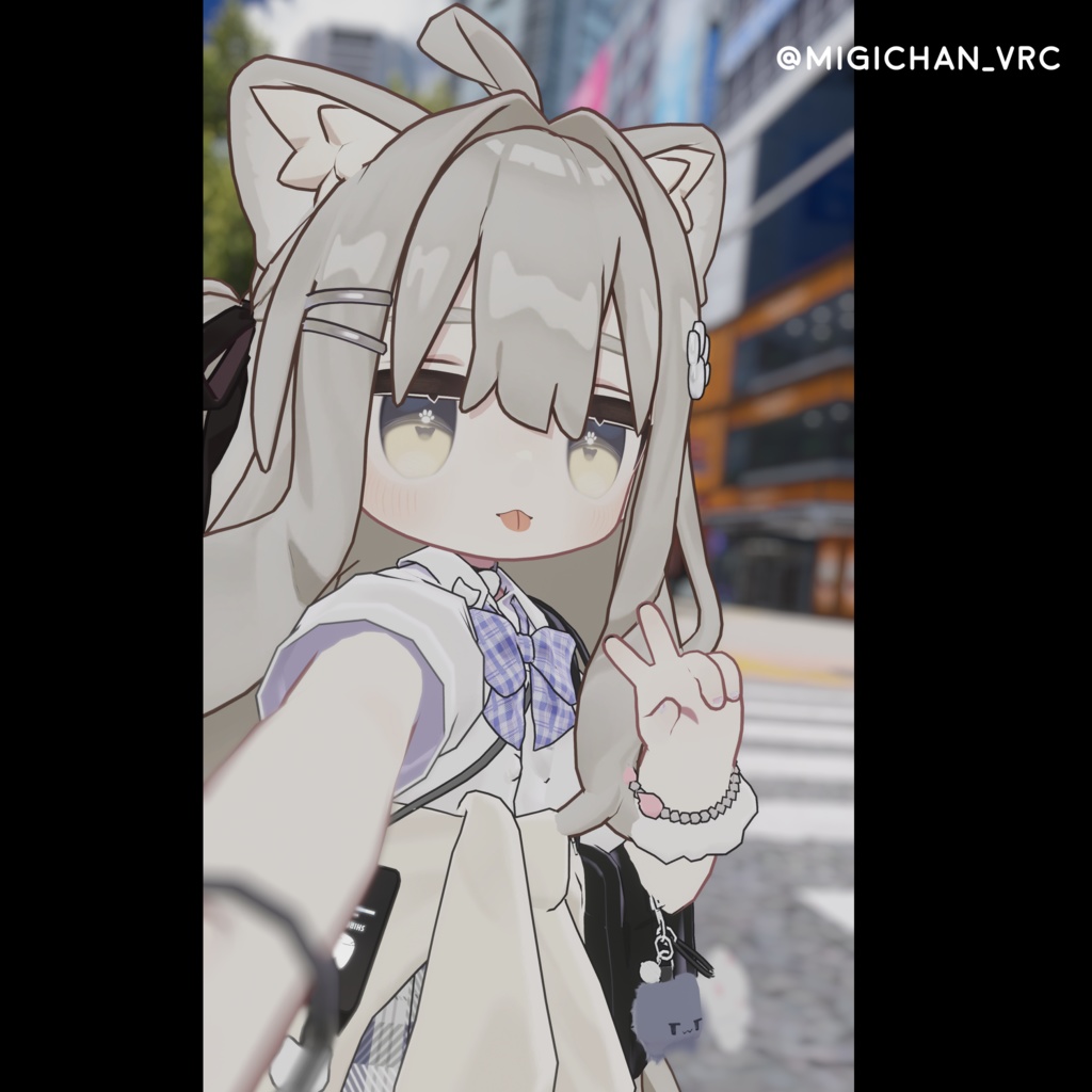 🐱しろねこJK制服 + Eye Texture セット [HikaRyumii・Mamefriends・Nemesis 対応] 缩略图 5