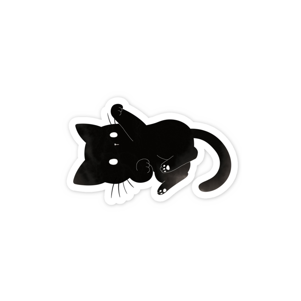 黒猫ジェミちゃんのごろにゃんステッカー