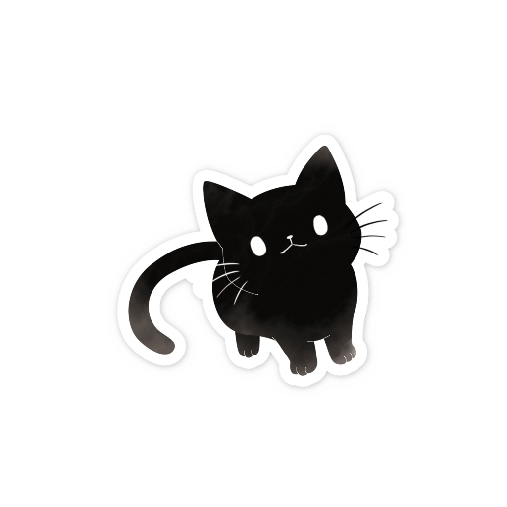 黒猫ジェミちゃんのきゅるん顔ステッカー