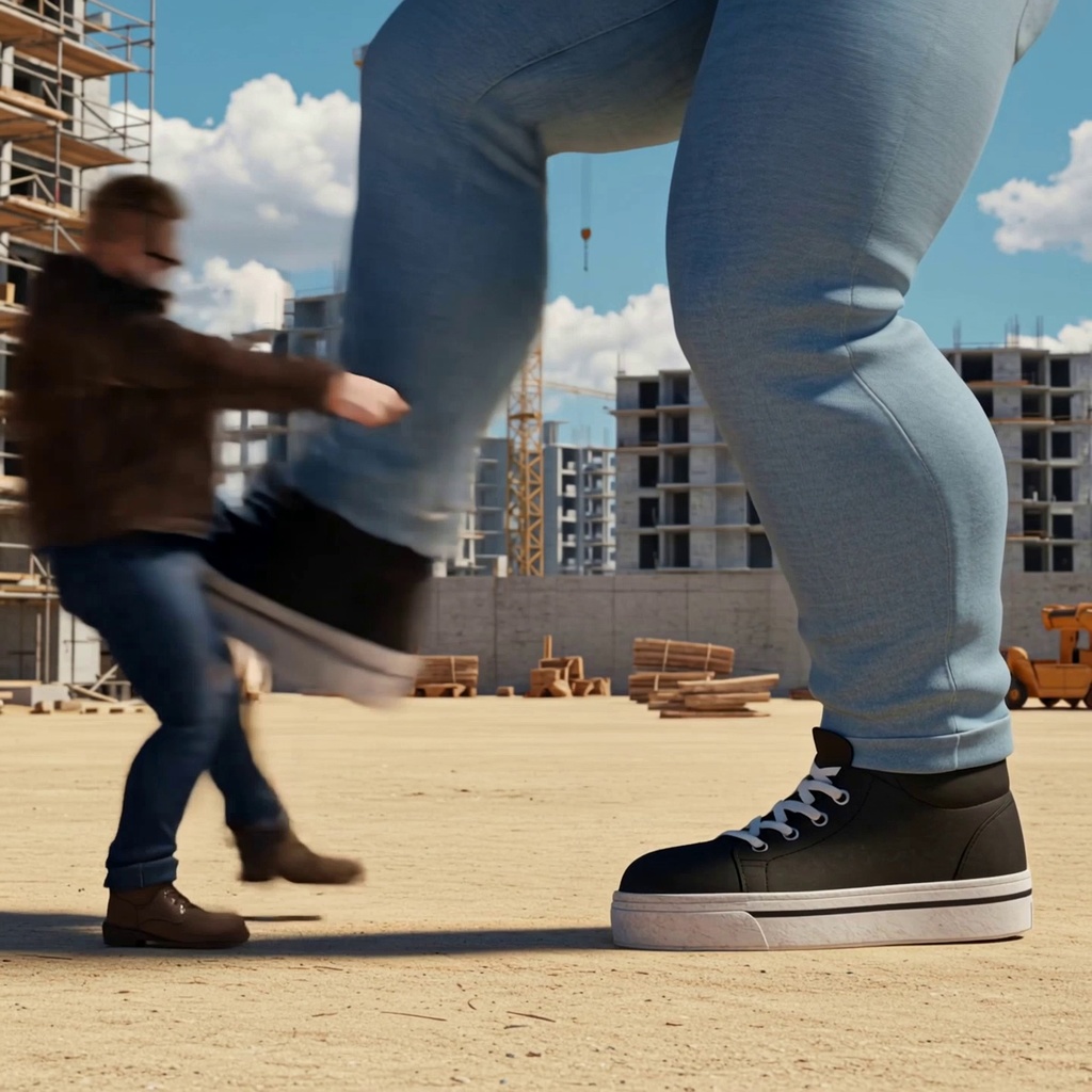 Dad's punishment for his delinquent giant son