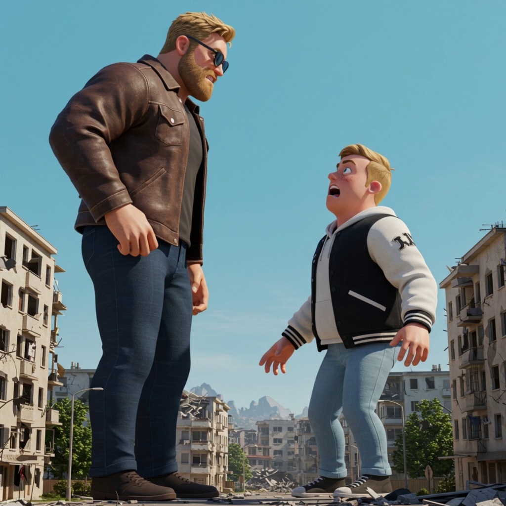 Dad's punishment for his delinquent giant son