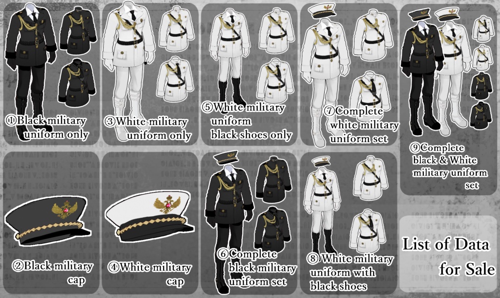 軍服メンズ Vroid