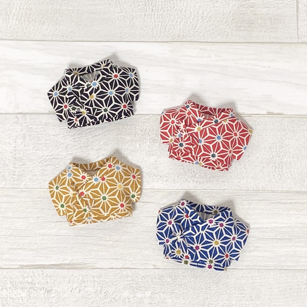 ぬい服 甚平セット 麻の葉