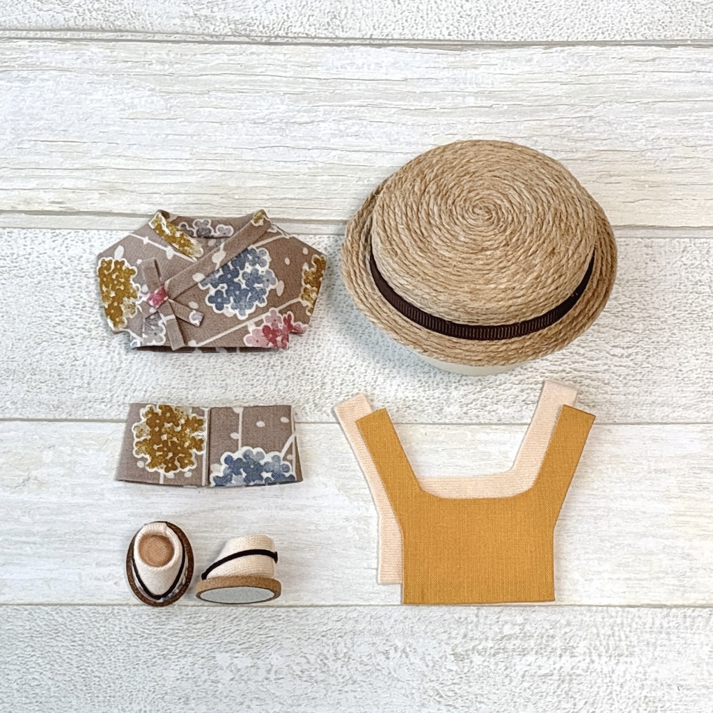 【再販】ぬい服 甚平セット 紫陽花