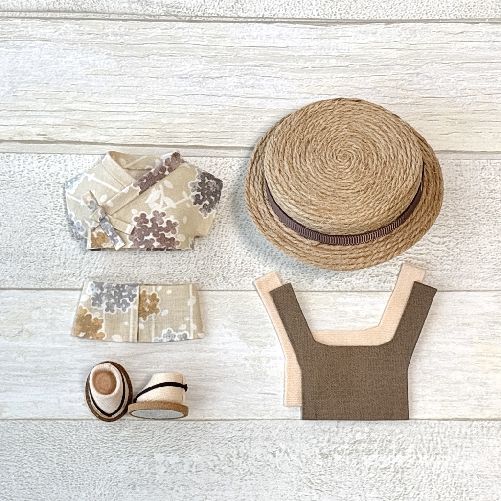 【再販】ぬい服 甚平セット 紫陽花