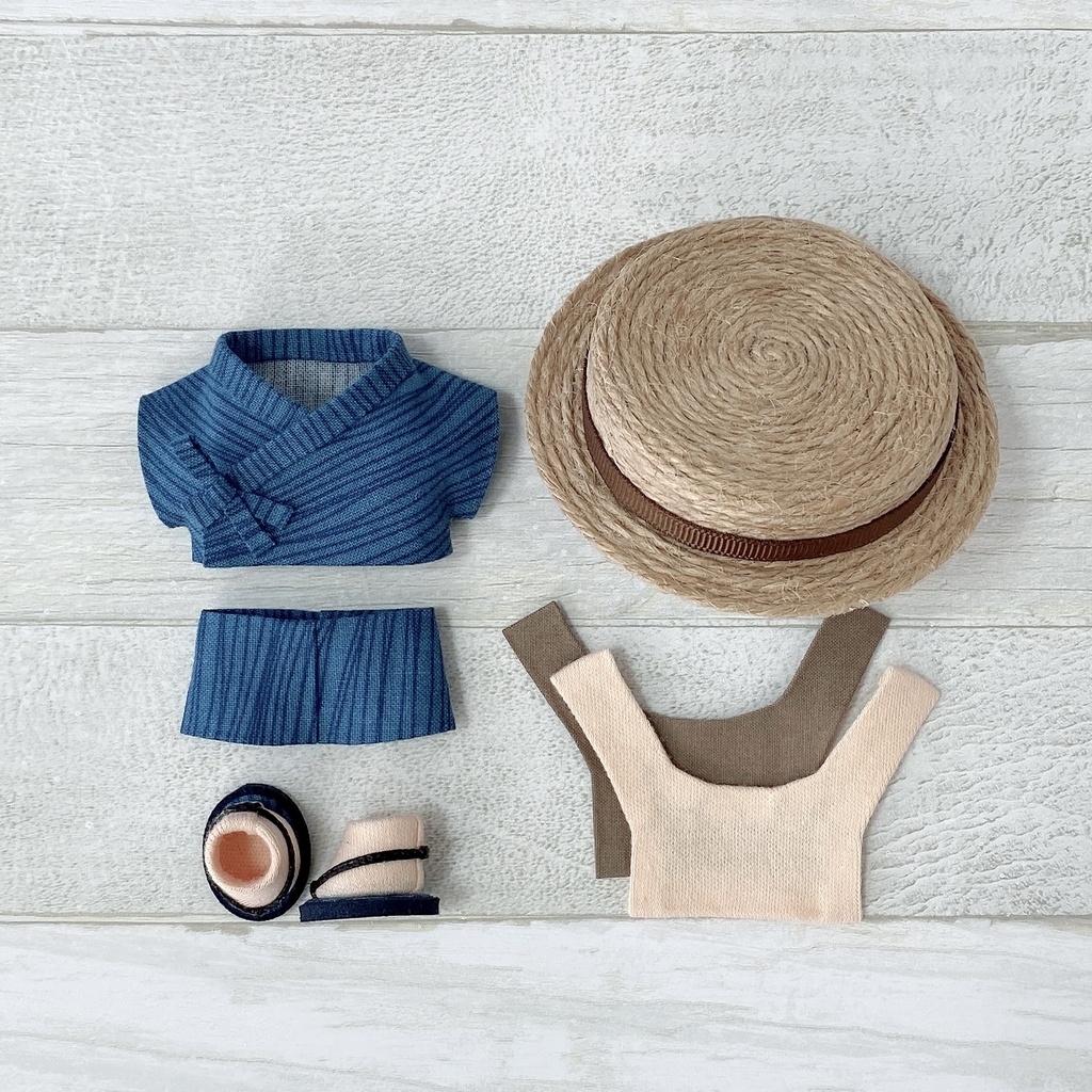 ぬい服 甚平セット 紺色2