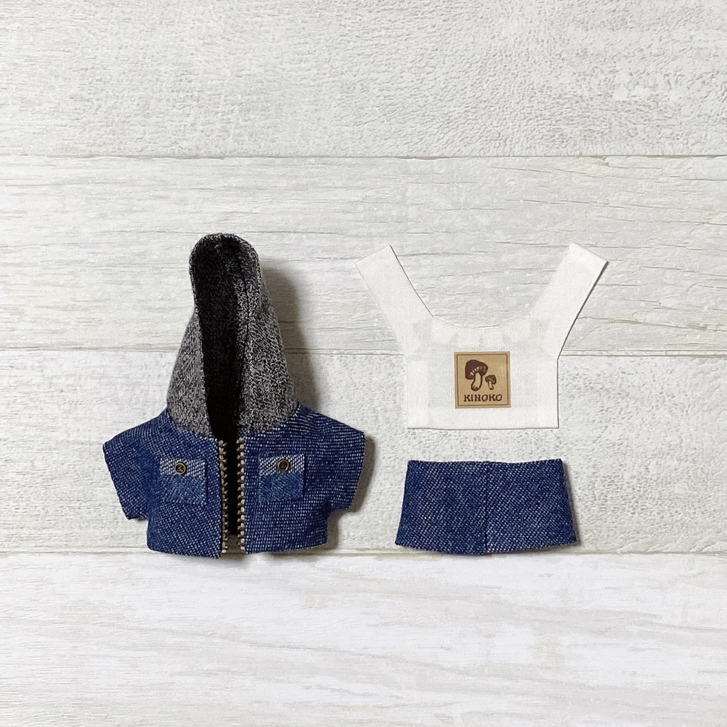 ぬい服 デニムパーカーセット