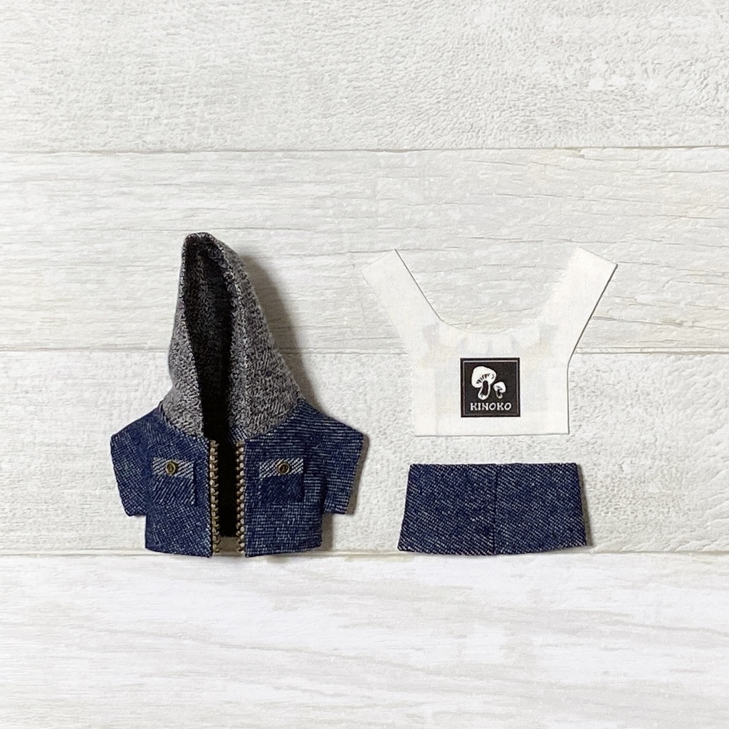 ぬい服 デニムパーカーセット