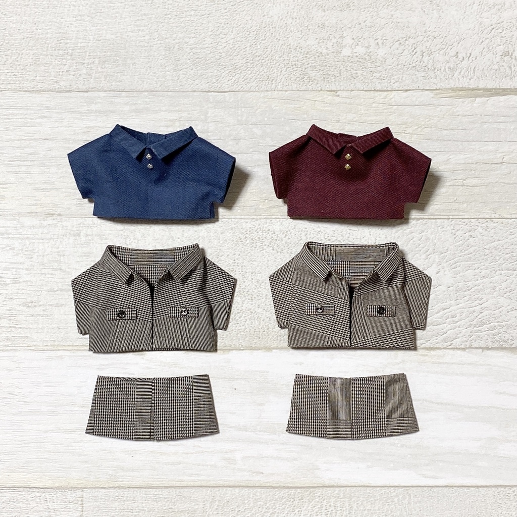 ぬい服 ジャケットセットアップ グレンチェック