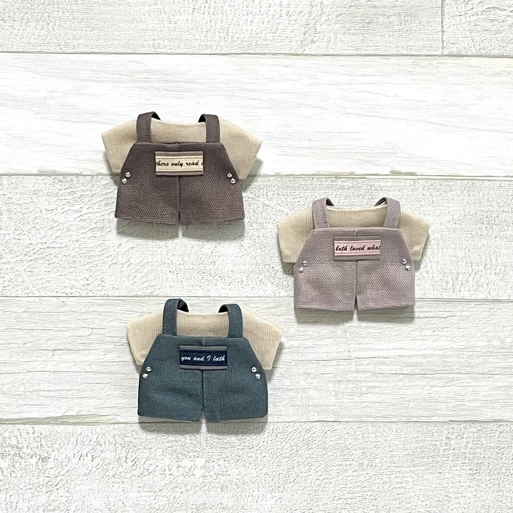 ぬい服 くすみサロペットセット