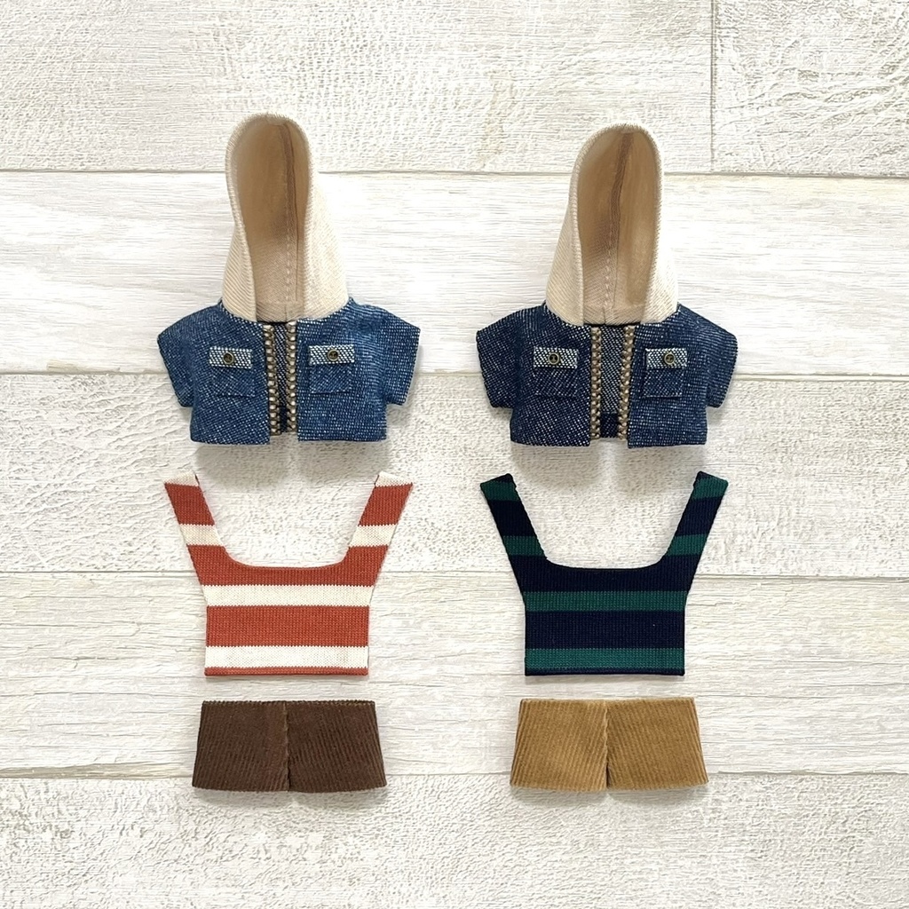 ぬい服 デニムパーカーセット 2024