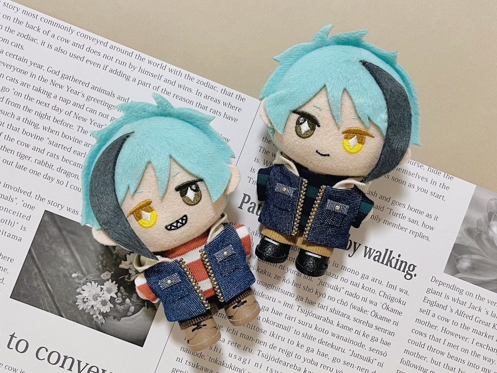 ぬい服 デニムベストパーカーセット