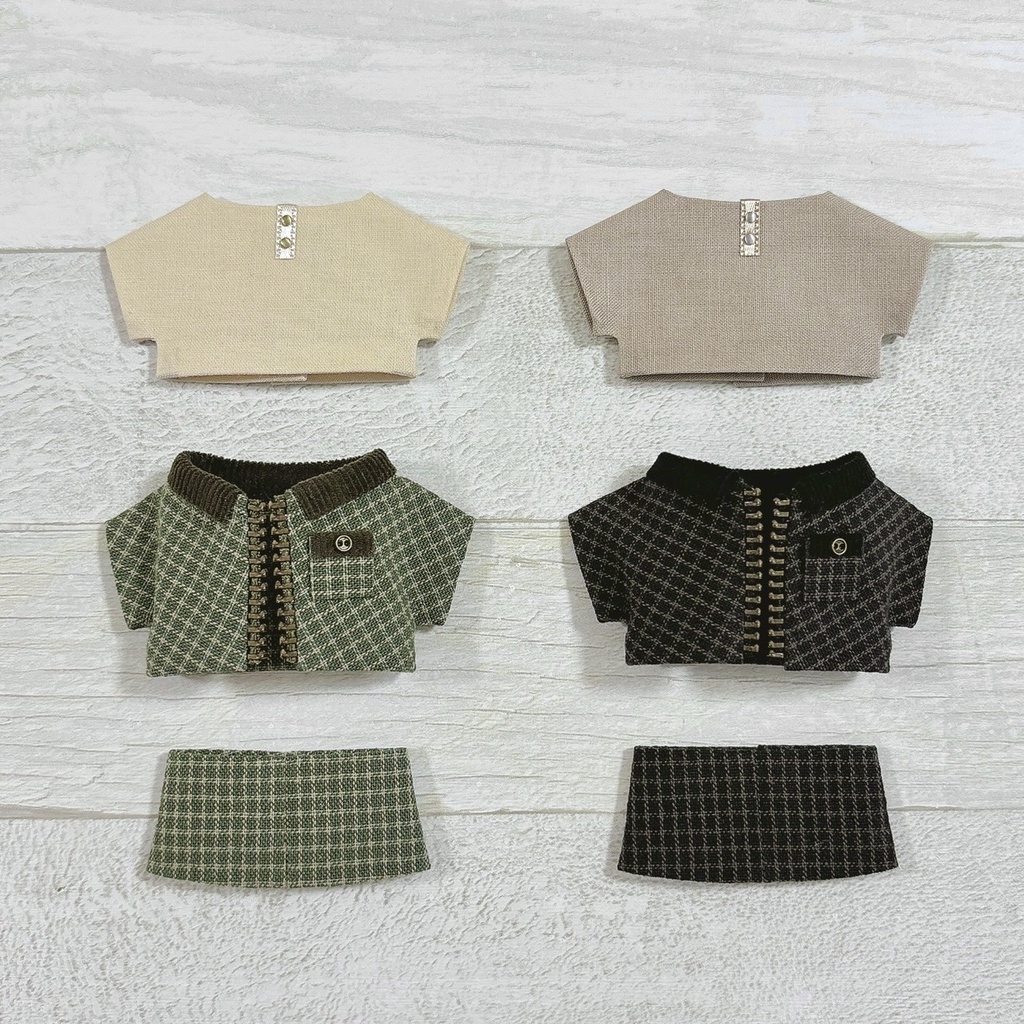 ぬい服 先染ジャケットセット ミニ格子