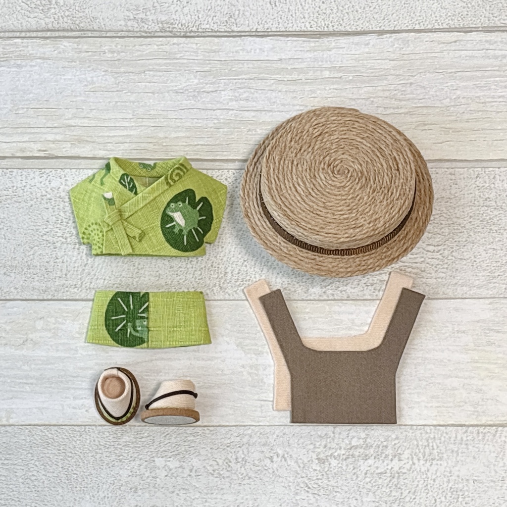 ぬい服 甚平セット かえる