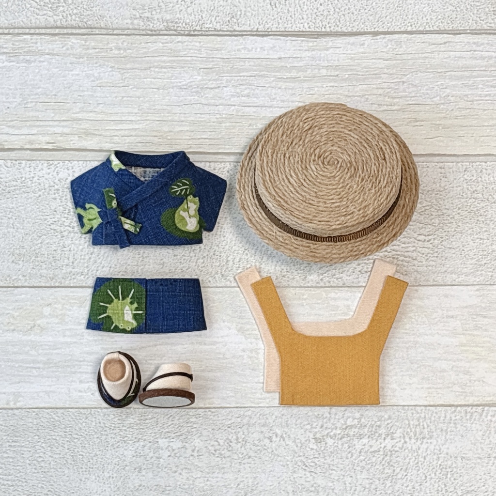 ぬい服 甚平セット かえる