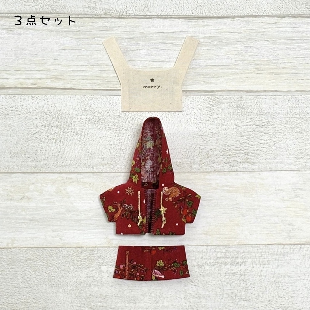 ぬい服 クリスマスパーカーSET 2025