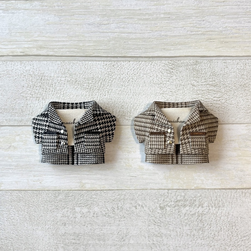 ぬい服 冬ジャケットセットアップ グレンチェック