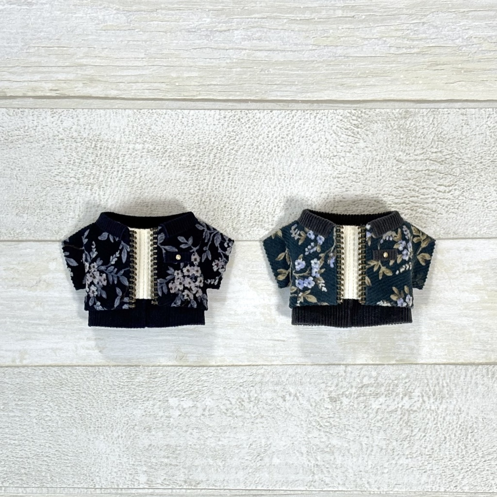 ぬい服 コーデュロイジャケットセット 花柄