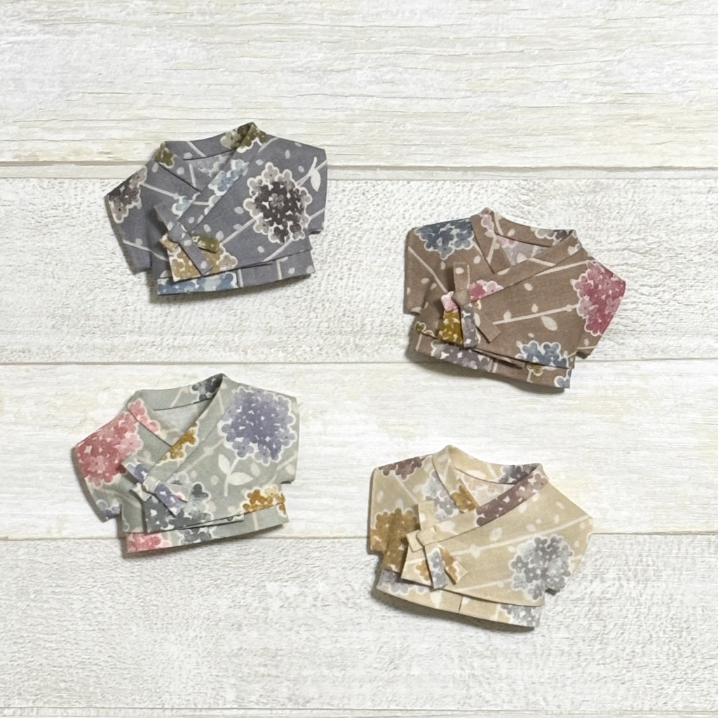 【再販】ぬい服 甚平セット 紫陽花