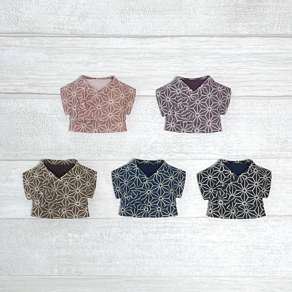 【再販】ぬい服 甚平セット 麻の葉