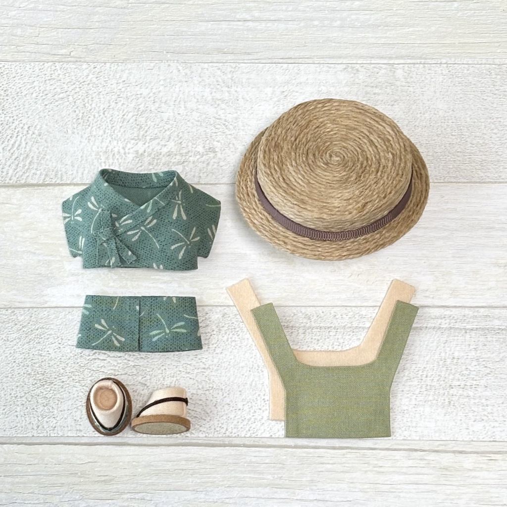 【再販】ぬい服 甚平セット とんぼ