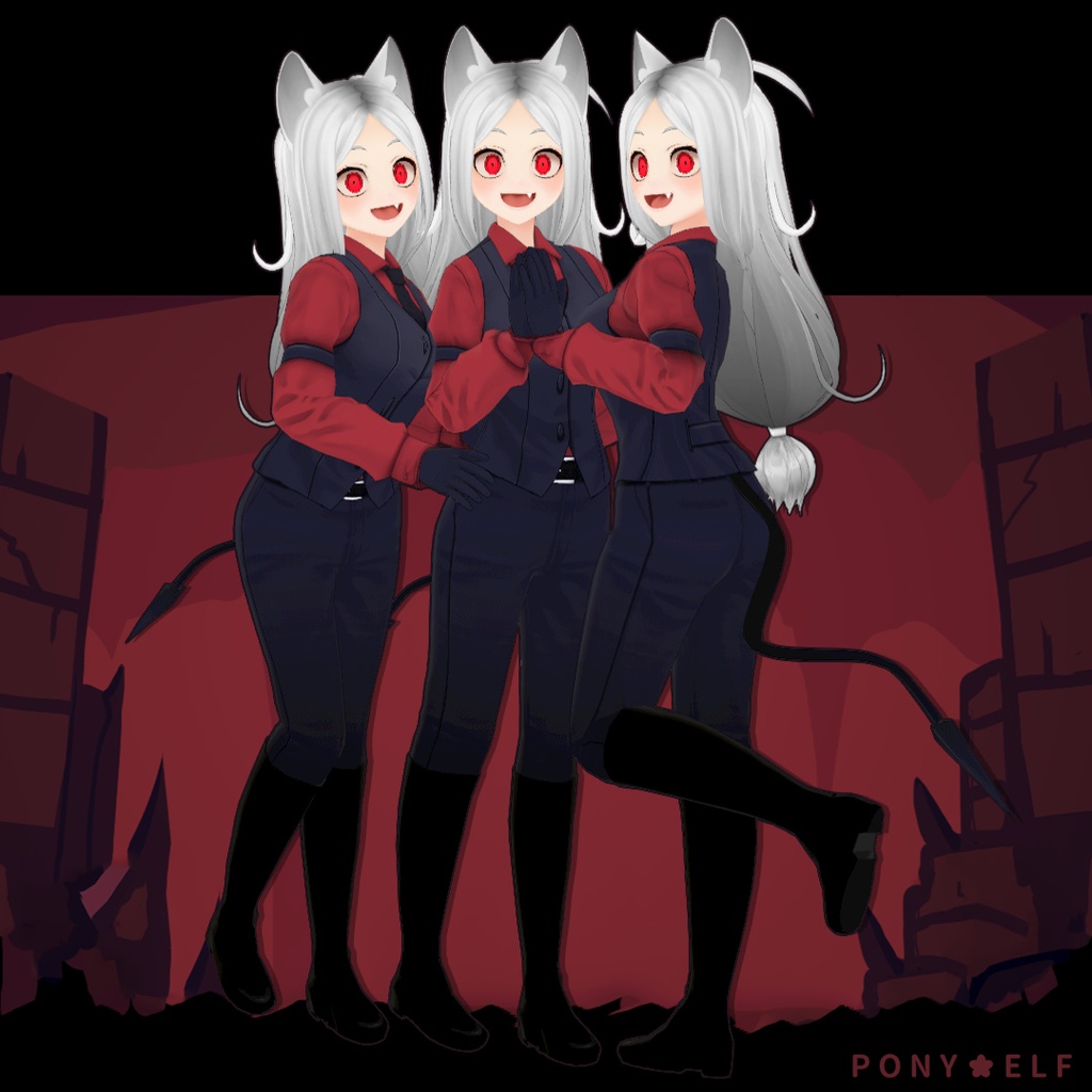 【VRMモデル】 Helltaker Cerberus Ver. 1.5.1 (ケルベロス / 賽伯洛斯)