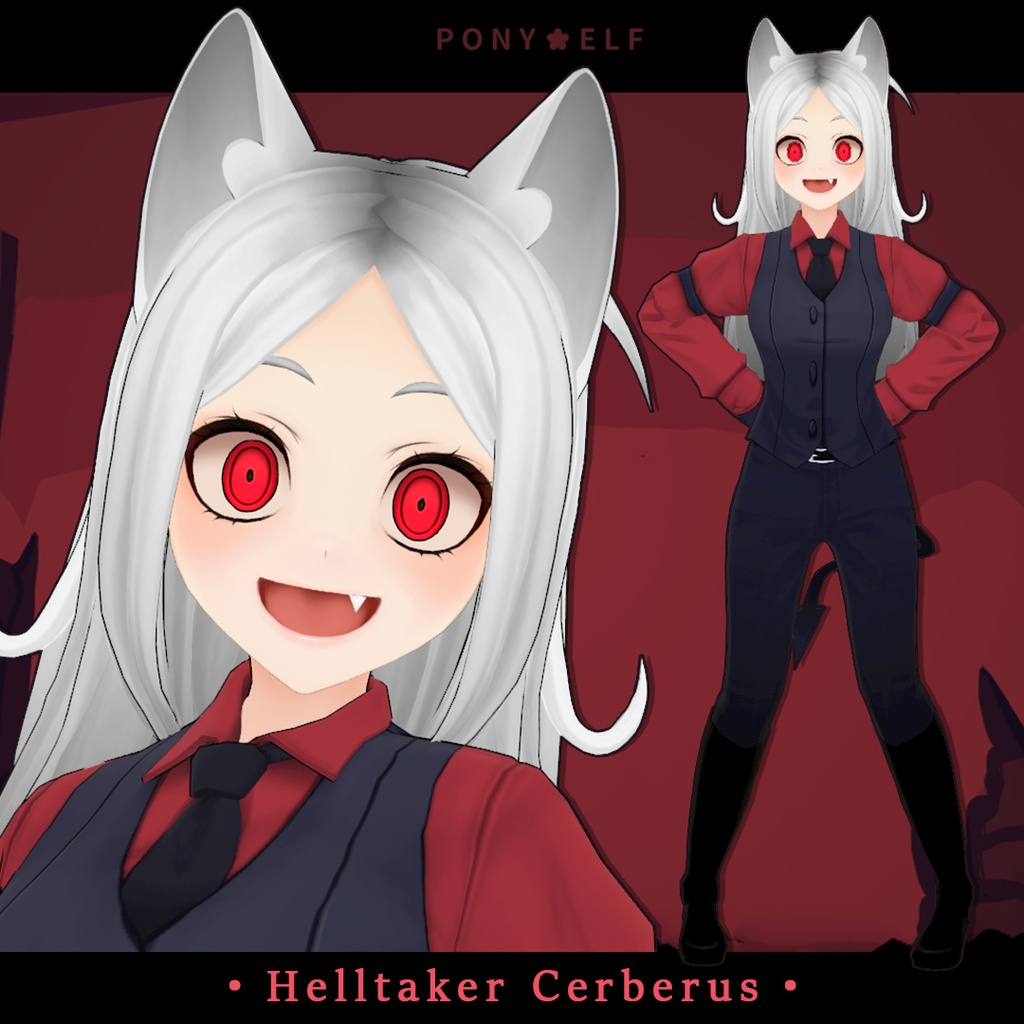 【VRMモデル】 Helltaker Cerberus Ver. 1.5.1 (ケルベロス / 賽伯洛斯) 