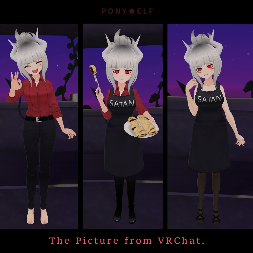 【VRMモデル】 Helltaker Lucifer : Apron Ver. 1.0.1 (ルシファー / 路西法)