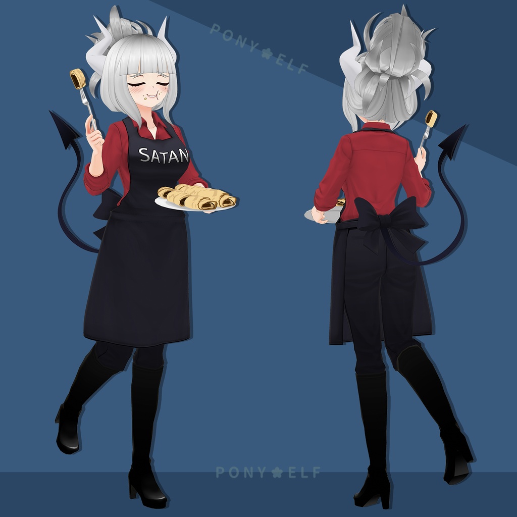 【VRMモデル】 Helltaker Lucifer : Apron Ver. 1.0.1 (ルシファー / 路西法)