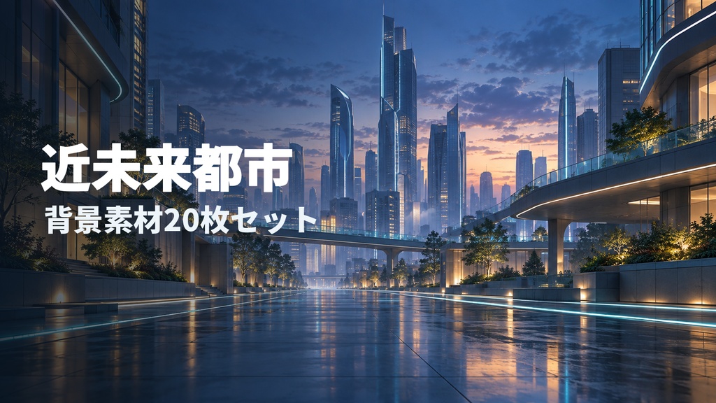 近未来都市 背景素材20枚セット｜配信・動画・VTuber向け