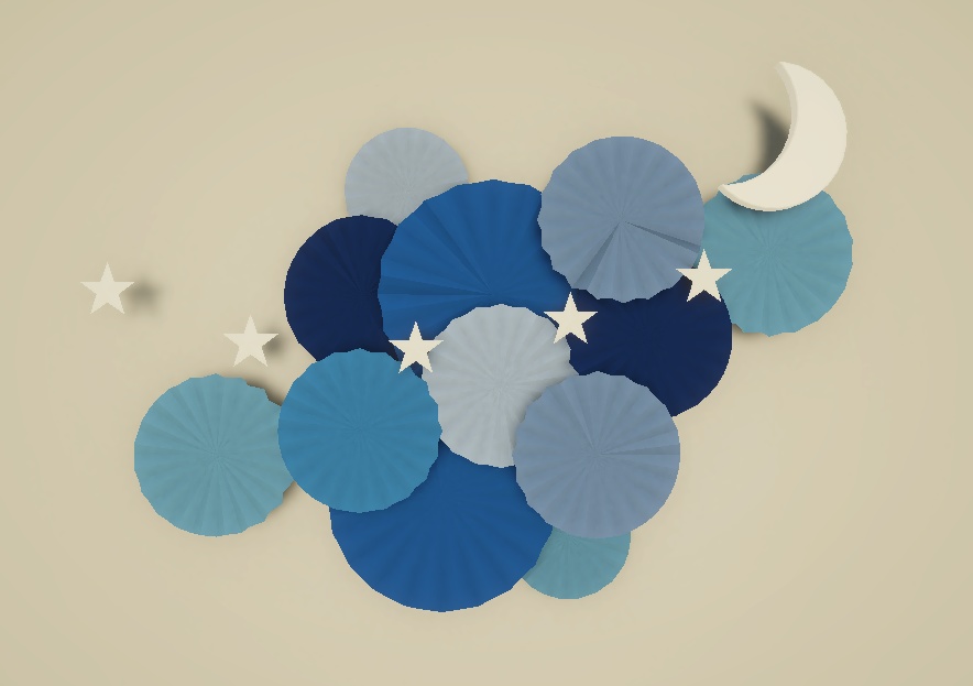 【5色セット】月夜のウォールデコレーション