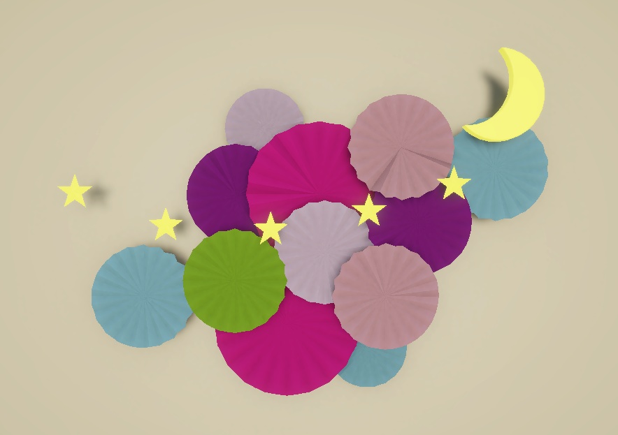 【5色セット】月夜のウォールデコレーション