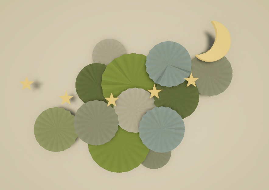 【5色セット】月夜のウォールデコレーション