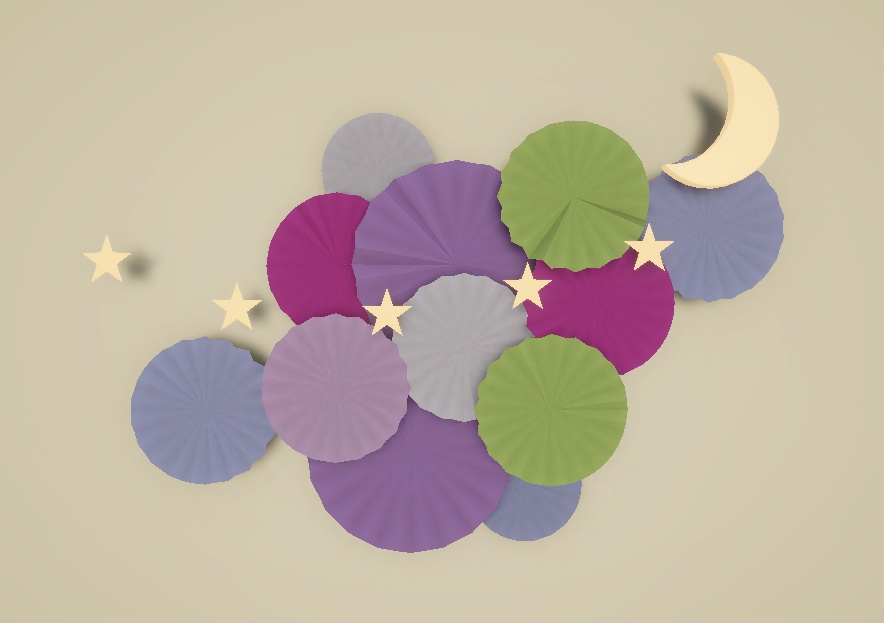 【5色セット】月夜のウォールデコレーション