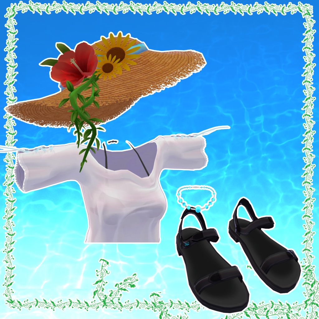 「ますきゃっとぷらす対応」南国の透けTシャツ