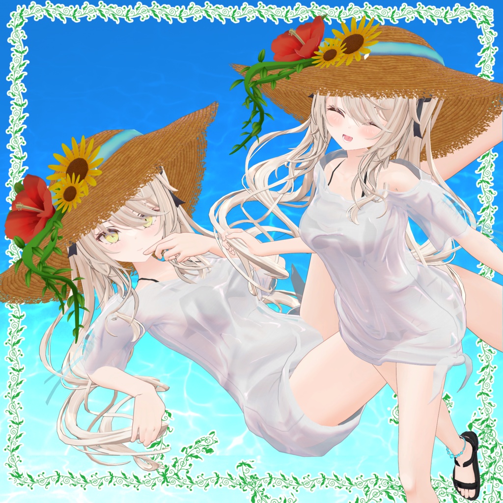 「9アバター対応衣装」南国の透けTシャツ