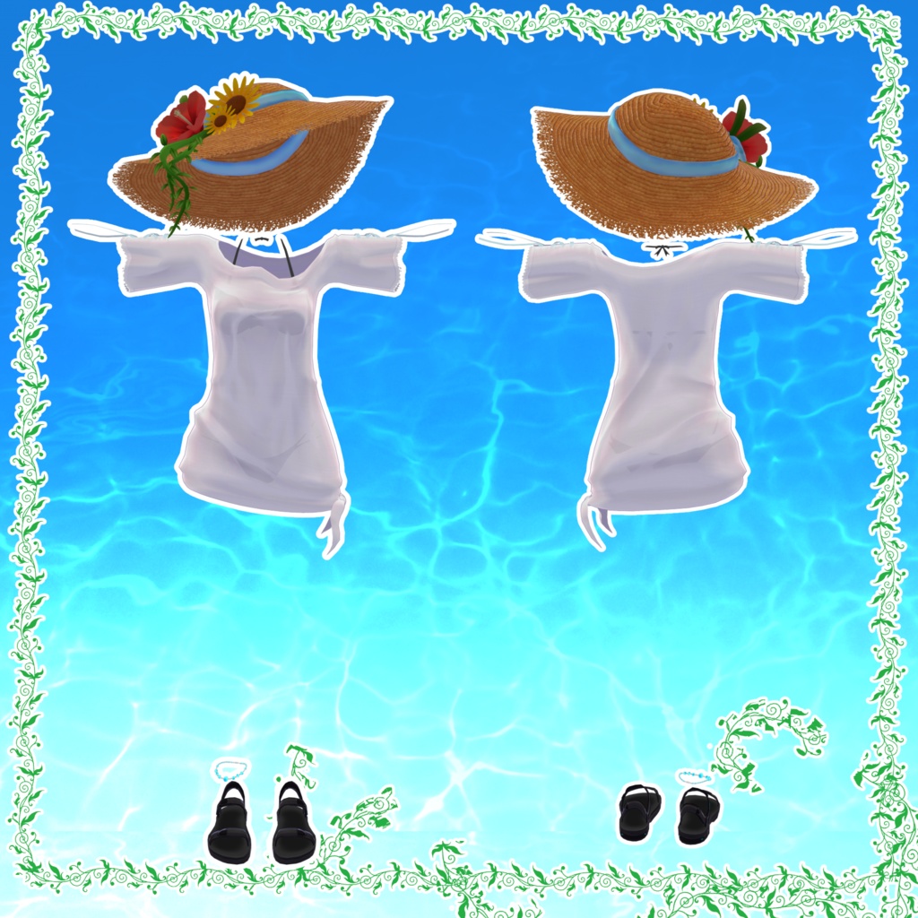 「9アバター対応衣装」南国の透けTシャツ