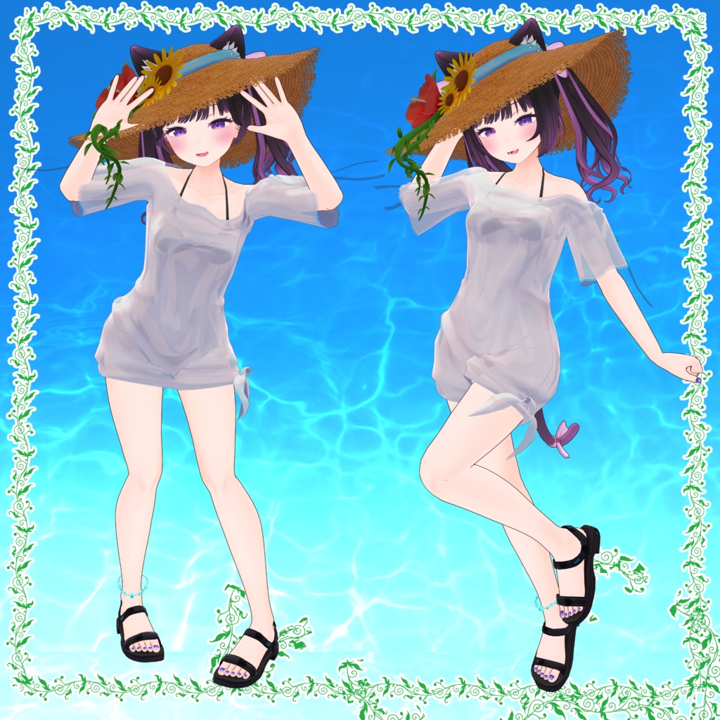 「9アバター対応衣装」南国の透けTシャツ