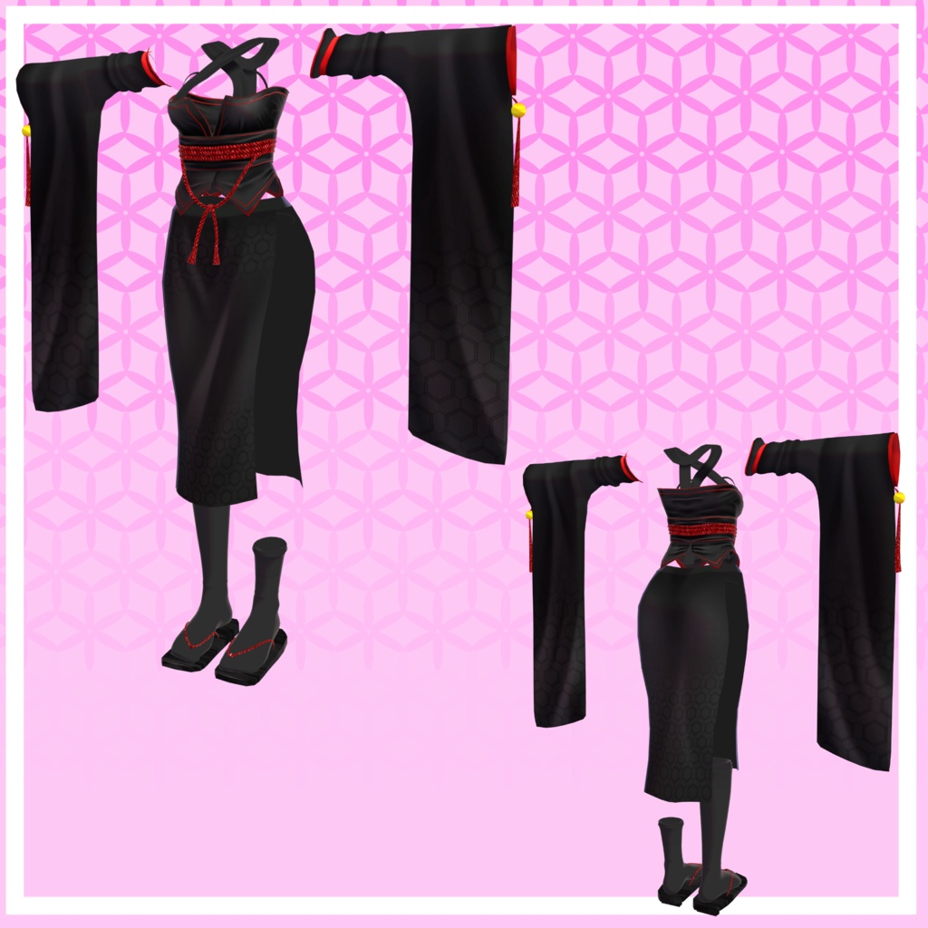 「多数対応衣装」よあそび和服「桔梗、びしょぬれのしずくさん」