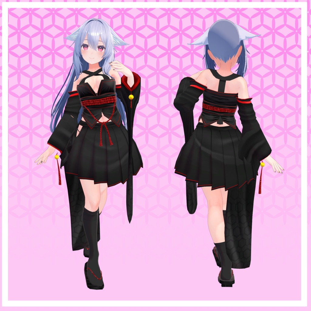 「多数対応衣装」よあそび和服「桔梗、びしょぬれのしずくさん」