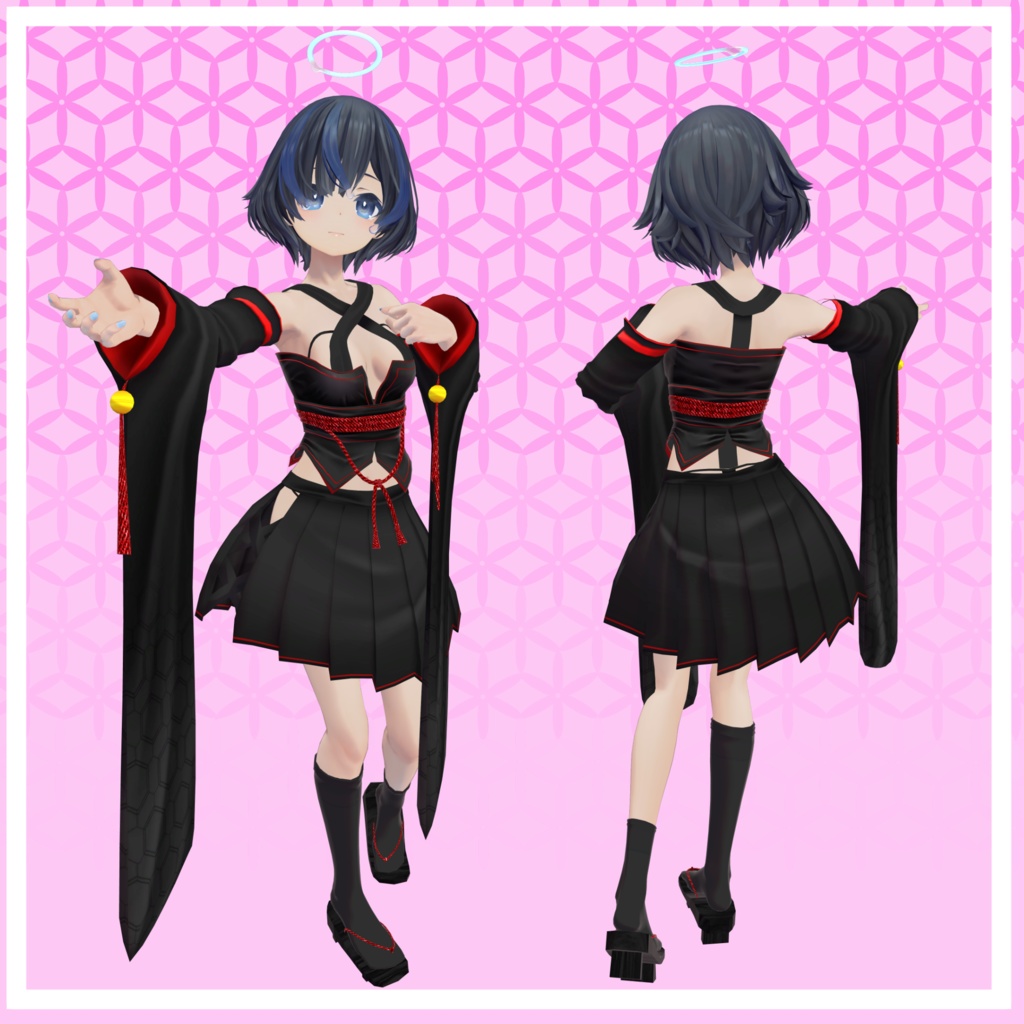 「多数対応衣装」よあそび和服「桔梗、びしょぬれのしずくさん」