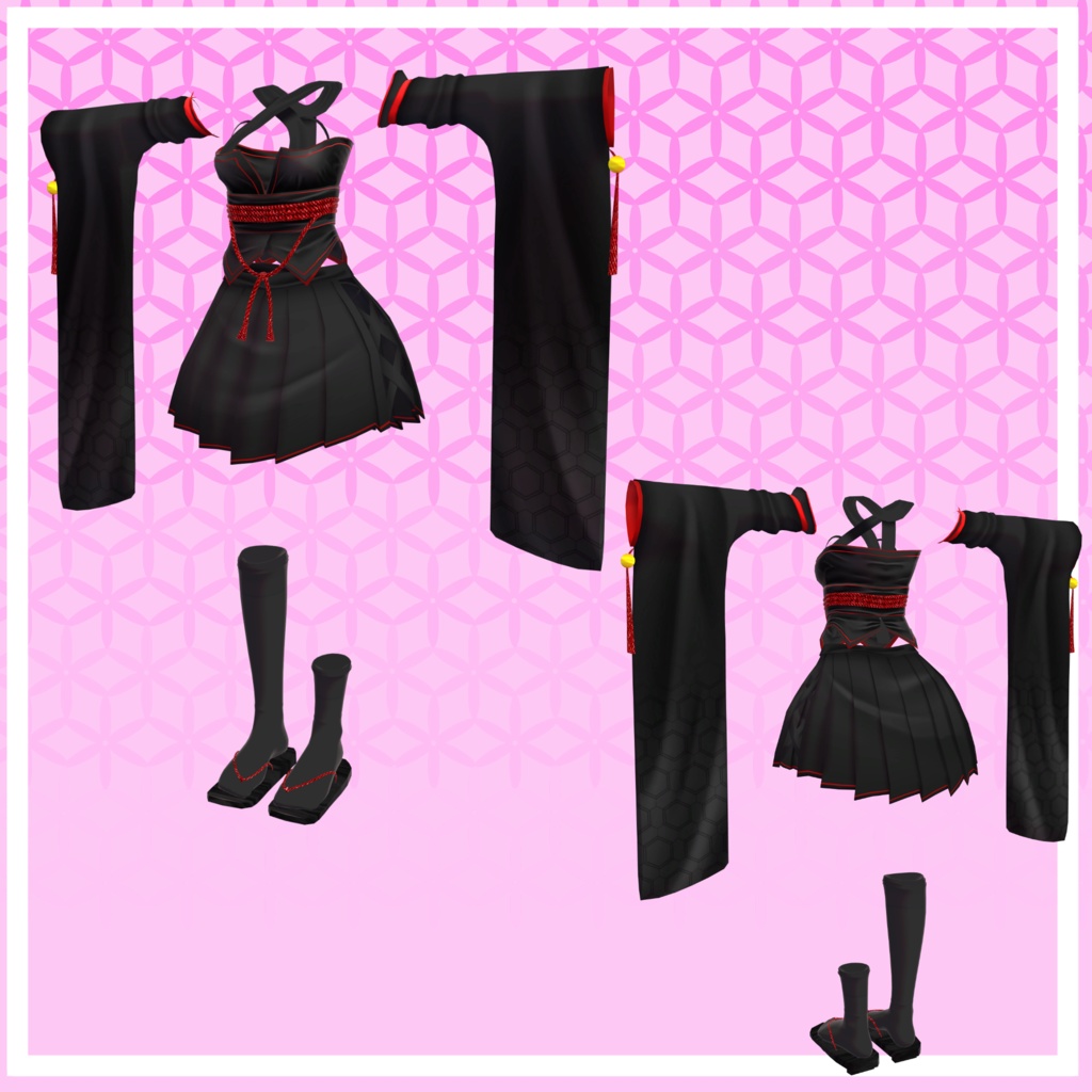 「多数対応衣装」よあそび和服「桔梗、びしょぬれのしずくさん」