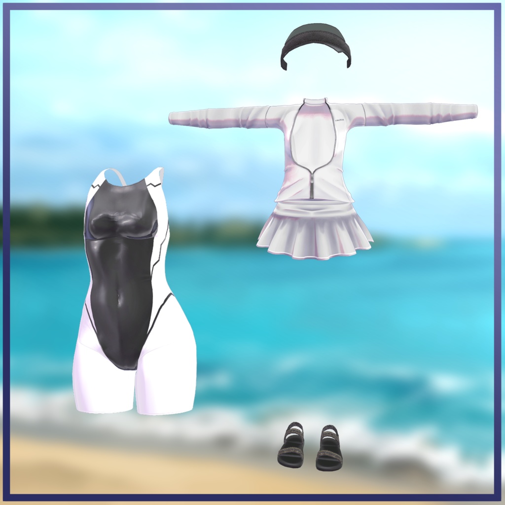 「多数対応アバター衣装」恥ずかしがり屋の競泳水着「ますきゃっと専用ページ」