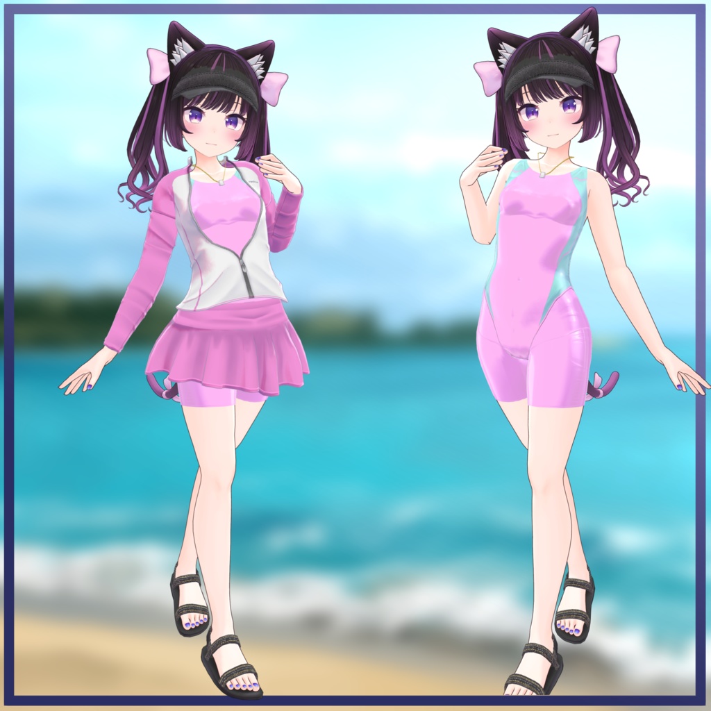 「14アバター対応衣装」恥ずかしがり屋の競泳水着「MA対応」