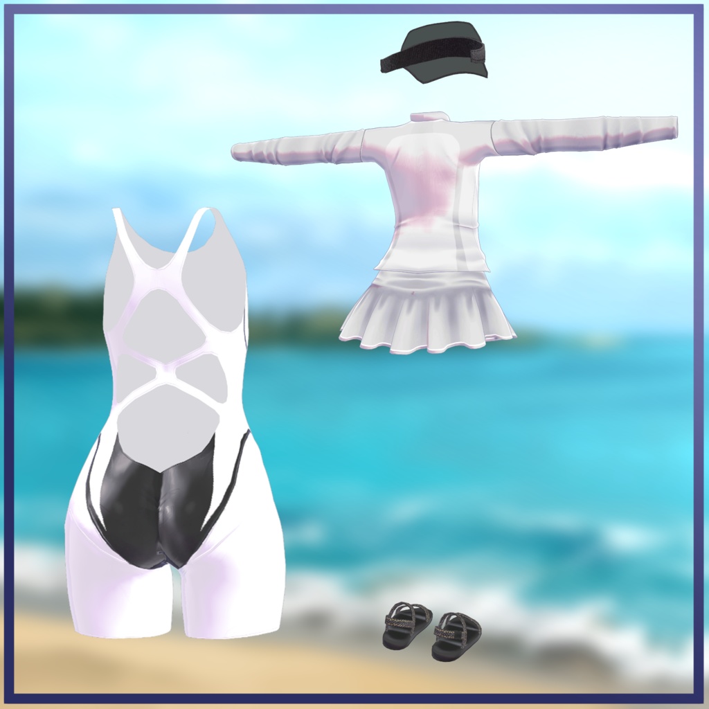 「14アバター対応衣装」恥ずかしがり屋の競泳水着「MA対応」