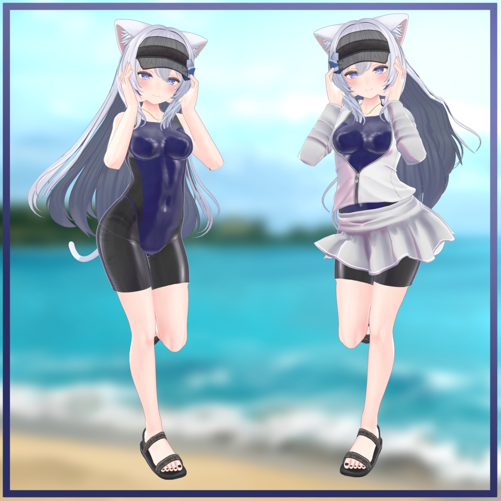 「14アバター対応衣装」恥ずかしがり屋の競泳水着「MA対応」