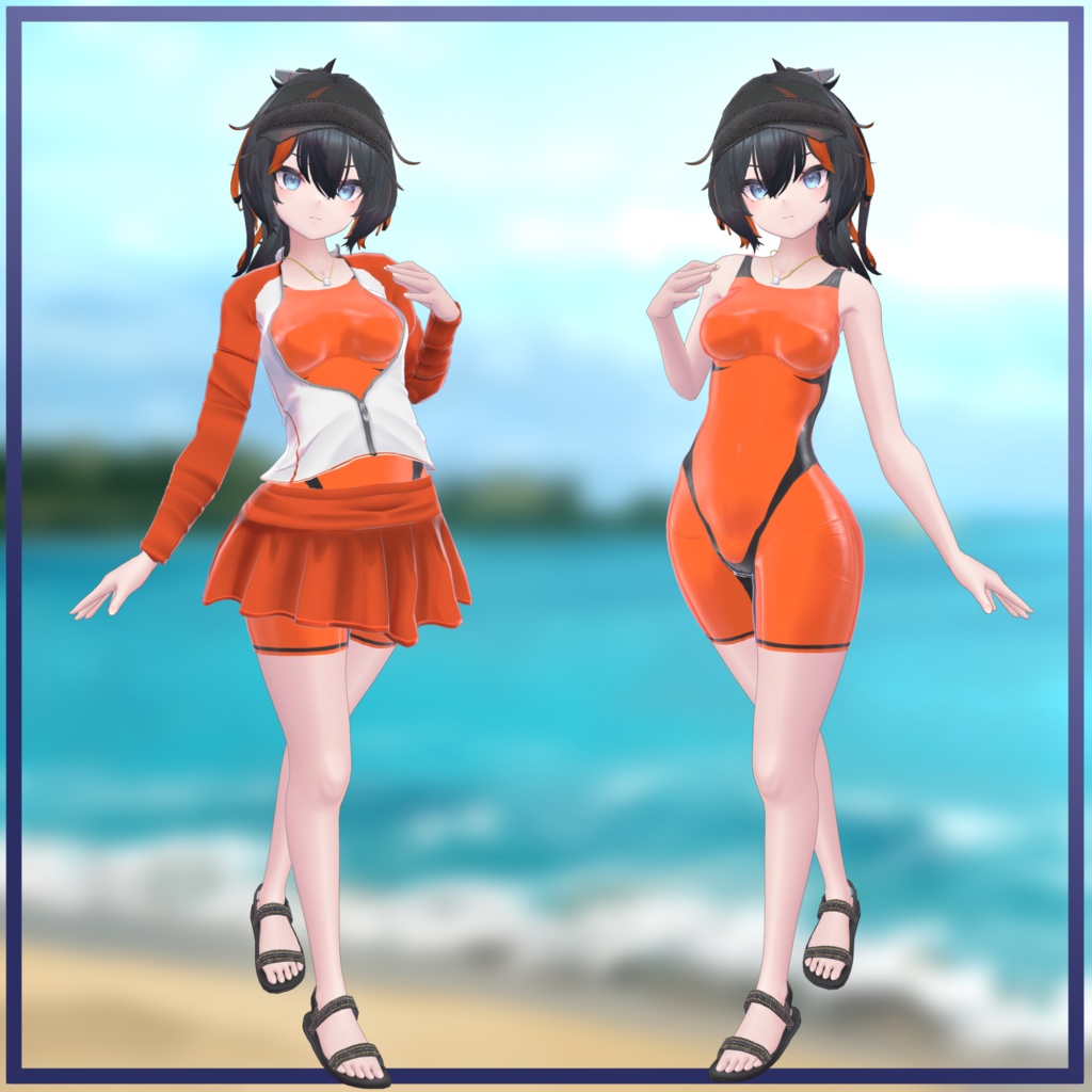 「14アバター対応衣装」恥ずかしがり屋の競泳水着「MA対応」