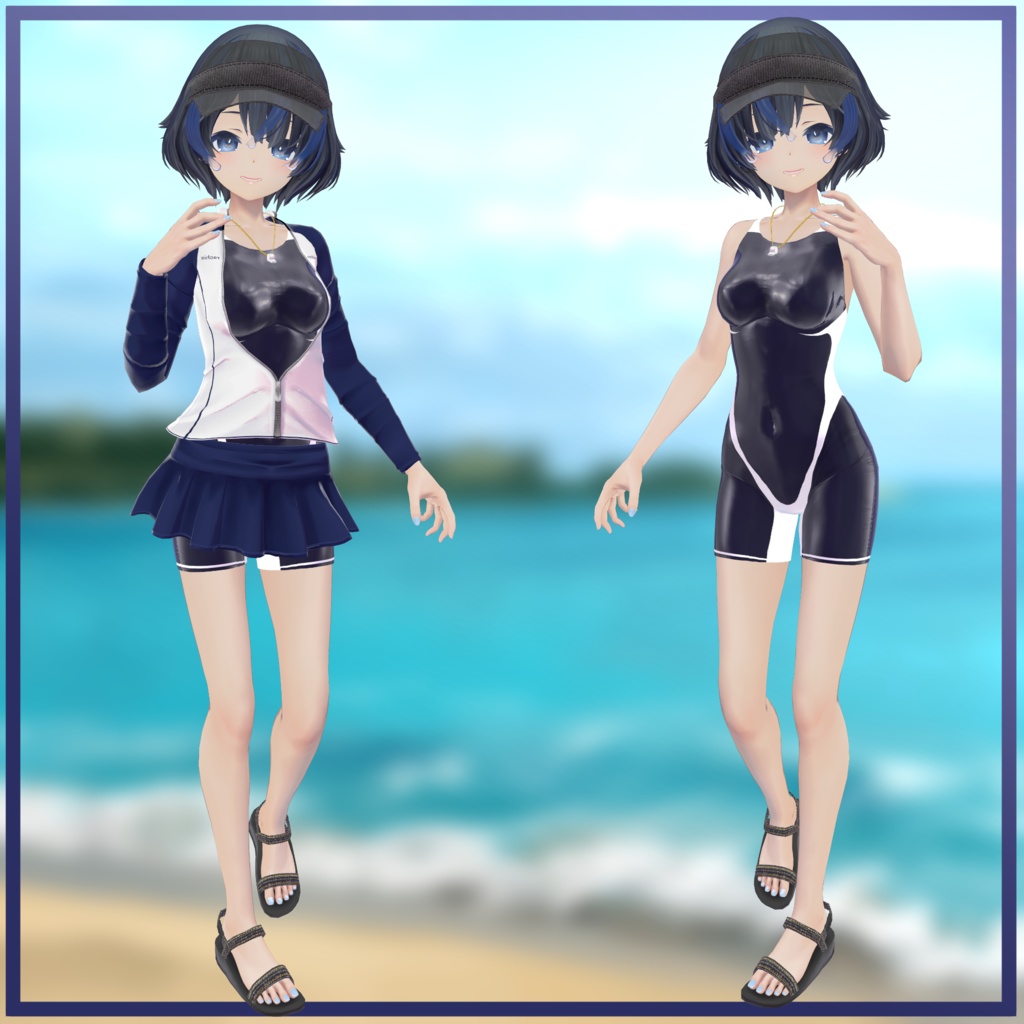 「14アバター対応衣装」恥ずかしがり屋の競泳水着「MA対応」